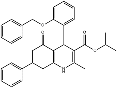 isopropyl 4-[2-(benzyloxy)phenyl]-2-methyl-5-oxo-7-phenyl-1,4,5,6,7,8-hexahydro-3-quinolinecarboxylate Struktur