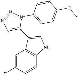 5-fluoro-3-[1-(4-methoxyphenyl)-1H-tetraazol-5-yl]-1H-indole Struktur