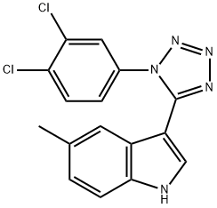 3-[1-(3,4-dichlorophenyl)-1H-tetraazol-5-yl]-5-methyl-1H-indole Struktur