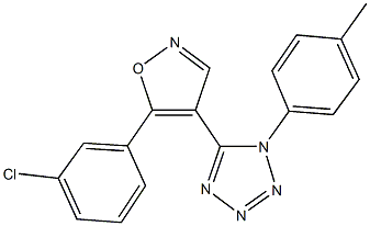 5-[5-(3-chlorophenyl)-4-isoxazolyl]-1-(4-methylphenyl)-1H-tetraazole Struktur