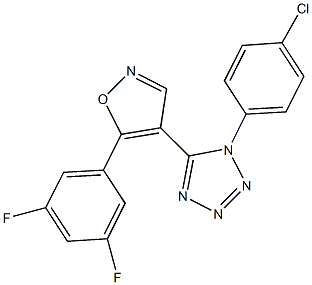 1-(4-chlorophenyl)-5-[5-(3,5-difluorophenyl)isoxazol-4-yl]-1H-tetraazole Struktur