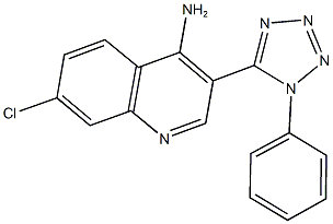 7-chloro-3-(1-phenyl-1H-tetraazol-5-yl)-4-quinolinamine Struktur