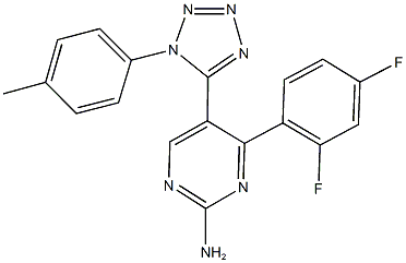 4-(2,4-difluorophenyl)-5-[1-(4-methylphenyl)-1H-tetraazol-5-yl]-2-pyrimidinylamine Struktur