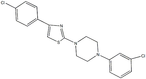 1-(3-chlorophenyl)-4-[4-(4-chlorophenyl)-1,3-thiazol-2-yl]piperazine Struktur