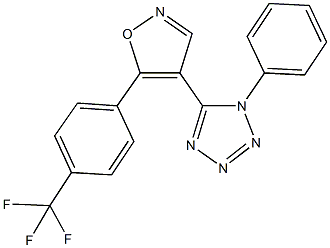 1-phenyl-5-{5-[4-(trifluoromethyl)phenyl]-4-isoxazolyl}-1H-tetraazole Struktur