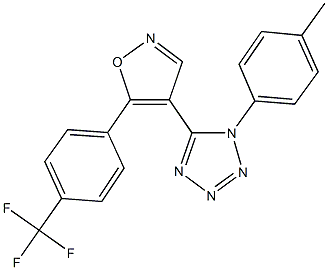 1-(4-methylphenyl)-5-{5-[4-(trifluoromethyl)phenyl]-4-isoxazolyl}-1H-tetraazole Struktur