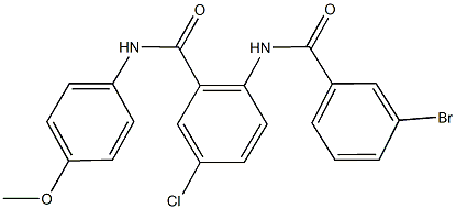 2-[(3-bromobenzoyl)amino]-5-chloro-N-(4-methoxyphenyl)benzamide Struktur