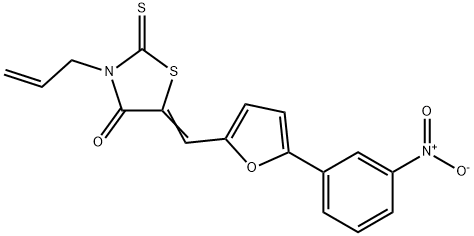 3-allyl-5-[(5-{3-nitrophenyl}-2-furyl)methylene]-2-thioxo-1,3-thiazolidin-4-one Struktur