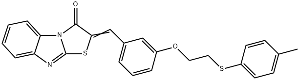 2-(3-{2-[(4-methylphenyl)sulfanyl]ethoxy}benzylidene)[1,3]thiazolo[3,2-a]benzimidazol-3(2H)-one Struktur