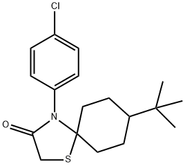 8-tert-butyl-4-(4-chlorophenyl)-1-thia-4-azaspiro[4.5]decan-3-one Struktur