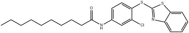 N-[4-(1,3-benzothiazol-2-ylsulfanyl)-3-chlorophenyl]decanamide Struktur