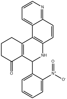 8-{2-nitrophenyl}-8,10,11,12-tetrahydrobenzo[a][4,7]phenanthrolin-9(7H)-one Struktur