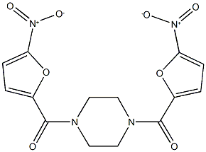 1,4-bis{5-nitro-2-furoyl}piperazine Struktur