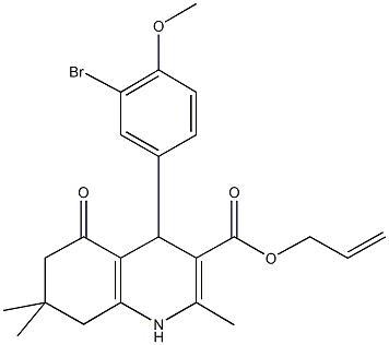 allyl 4-(3-bromo-4-methoxyphenyl)-2,7,7-trimethyl-5-oxo-1,4,5,6,7,8-hexahydro-3-quinolinecarboxylate Struktur