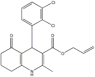 prop-2-enyl 4-(2,3-dichlorophenyl)-2-methyl-5-oxo-1,4,5,6,7,8-hexahydroquinoline-3-carboxylate Struktur