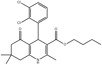 butyl 4-(2,3-dichlorophenyl)-2,7,7-trimethyl-5-oxo-1,4,5,6,7,8-hexahydro-3-quinolinecarboxylate Struktur