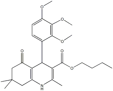 butyl 2,7,7-trimethyl-5-oxo-4-(2,3,4-trimethoxyphenyl)-1,4,5,6,7,8-hexahydro-3-quinolinecarboxylate Struktur