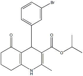 isopropyl 4-(3-bromophenyl)-2-methyl-5-oxo-1,4,5,6,7,8-hexahydro-3-quinolinecarboxylate Struktur