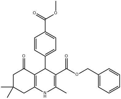 benzyl 4-[4-(methoxycarbonyl)phenyl]-2,7,7-trimethyl-5-oxo-1,4,5,6,7,8-hexahydro-3-quinolinecarboxylate Struktur