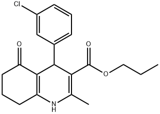 propyl 4-(3-chlorophenyl)-2-methyl-5-oxo-1,4,5,6,7,8-hexahydro-3-quinolinecarboxylate Struktur