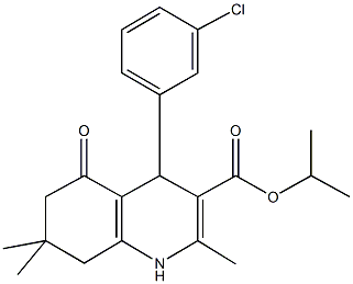 1-methylethyl 4-(3-chlorophenyl)-2,7,7-trimethyl-5-oxo-1,4,5,6,7,8-hexahydroquinoline-3-carboxylate Struktur