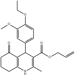 prop-2-enyl 4-[4-(ethyloxy)-3-(methyloxy)phenyl]-2-methyl-5-oxo-1,4,5,6,7,8-hexahydroquinoline-3-carboxylate Struktur