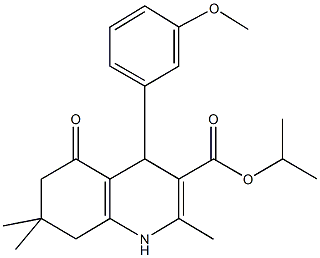 1-methylethyl 2,7,7-trimethyl-4-[3-(methyloxy)phenyl]-5-oxo-1,4,5,6,7,8-hexahydroquinoline-3-carboxylate Struktur