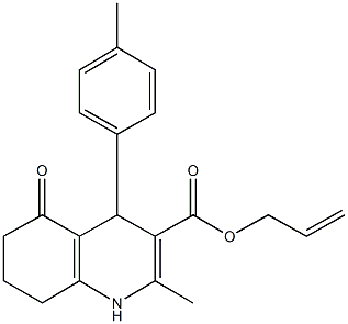 allyl 2-methyl-4-(4-methylphenyl)-5-oxo-1,4,5,6,7,8-hexahydro-3-quinolinecarboxylate Struktur