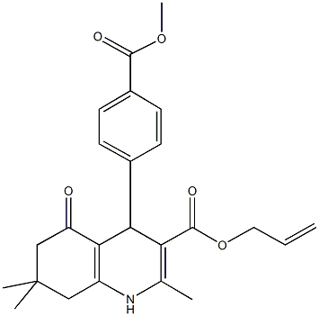 allyl 4-[4-(methoxycarbonyl)phenyl]-2,7,7-trimethyl-5-oxo-1,4,5,6,7,8-hexahydro-3-quinolinecarboxylate Struktur