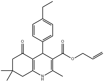 prop-2-enyl 4-(4-ethylphenyl)-2,7,7-trimethyl-5-oxo-1,4,5,6,7,8-hexahydroquinoline-3-carboxylate Struktur