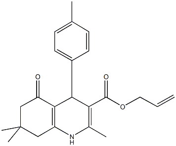 allyl 2,7,7-trimethyl-4-(4-methylphenyl)-5-oxo-1,4,5,6,7,8-hexahydro-3-quinolinecarboxylate Struktur