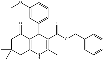 benzyl 4-(3-methoxyphenyl)-2,7,7-trimethyl-5-oxo-1,4,5,6,7,8-hexahydro-3-quinolinecarboxylate Struktur