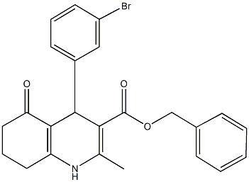 benzyl 4-(3-bromophenyl)-2-methyl-5-oxo-1,4,5,6,7,8-hexahydro-3-quinolinecarboxylate Struktur