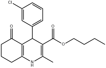 butyl 4-(3-chlorophenyl)-2-methyl-5-oxo-1,4,5,6,7,8-hexahydro-3-quinolinecarboxylate Struktur