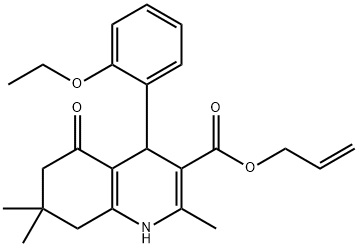 allyl 4-(2-ethoxyphenyl)-2,7,7-trimethyl-5-oxo-1,4,5,6,7,8-hexahydro-3-quinolinecarboxylate Struktur