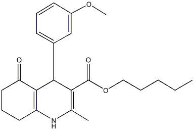 pentyl 2-methyl-4-[3-(methyloxy)phenyl]-5-oxo-1,4,5,6,7,8-hexahydroquinoline-3-carboxylate Struktur