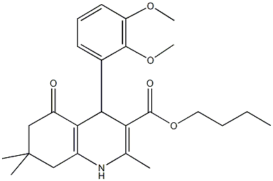 butyl 4-(2,3-dimethoxyphenyl)-2,7,7-trimethyl-5-oxo-1,4,5,6,7,8-hexahydro-3-quinolinecarboxylate Struktur