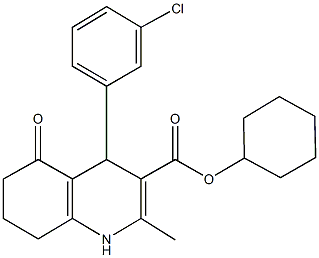 cyclohexyl 4-(3-chlorophenyl)-2-methyl-5-oxo-1,4,5,6,7,8-hexahydroquinoline-3-carboxylate Struktur