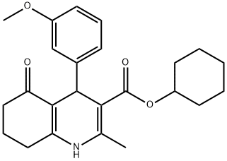 cyclohexyl 2-methyl-4-[3-(methyloxy)phenyl]-5-oxo-1,4,5,6,7,8-hexahydroquinoline-3-carboxylate Struktur