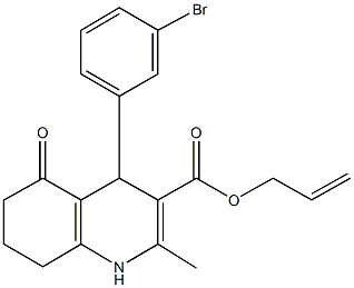 prop-2-enyl 4-(3-bromophenyl)-2-methyl-5-oxo-1,4,5,6,7,8-hexahydroquinoline-3-carboxylate Struktur