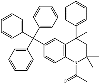 1-acetyl-2,2,4-trimethyl-4-phenyl-6-trityl-1,2,3,4-tetrahydroquinoline Struktur