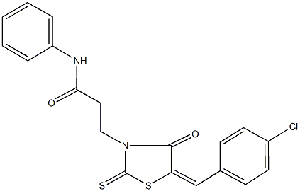 3-[5-(4-chlorobenzylidene)-4-oxo-2-thioxo-1,3-thiazolidin-3-yl]-N-phenylpropanamide Struktur