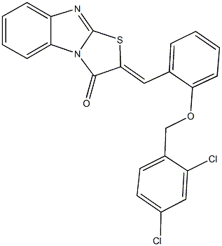 2-{2-[(2,4-dichlorobenzyl)oxy]benzylidene}[1,3]thiazolo[3,2-a]benzimidazol-3(2H)-one Struktur