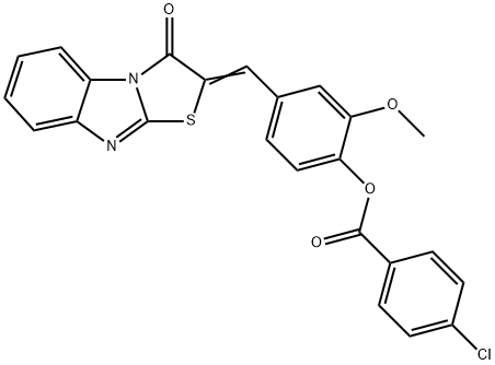 2-methoxy-4-[(3-oxo[1,3]thiazolo[3,2-a]benzimidazol-2(3H)-ylidene)methyl]phenyl 4-chlorobenzoate Struktur