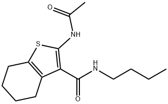 2-(acetylamino)-N-butyl-4,5,6,7-tetrahydro-1-benzothiophene-3-carboxamide Struktur