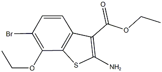 ethyl 2-amino-6-bromo-7-ethoxy-1-benzothiophene-3-carboxylate Struktur