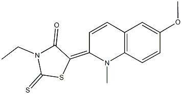 3-ethyl-5-(6-methoxy-1-methyl-2(1H)-quinolinylidene)-2-thioxo-1,3-thiazolidin-4-one Struktur