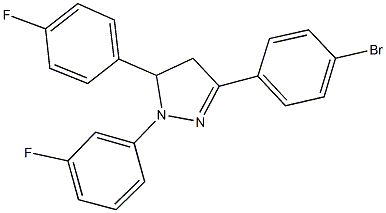 3-(4-bromophenyl)-1-(3-fluorophenyl)-5-(4-fluorophenyl)-4,5-dihydro-1H-pyrazole Struktur