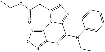 ethyl [5-(ethylanilino)[1,2,5]oxadiazolo[3,4-e][1,2,4]triazolo[4,3-a]pyrazin-8-yl]acetate Struktur