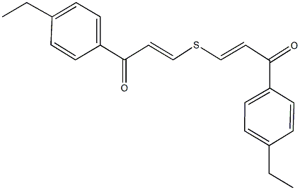 1-(4-ethylphenyl)-3-{[3-(4-ethylphenyl)-3-oxo-1-propenyl]sulfanyl}-2-propen-1-one Struktur